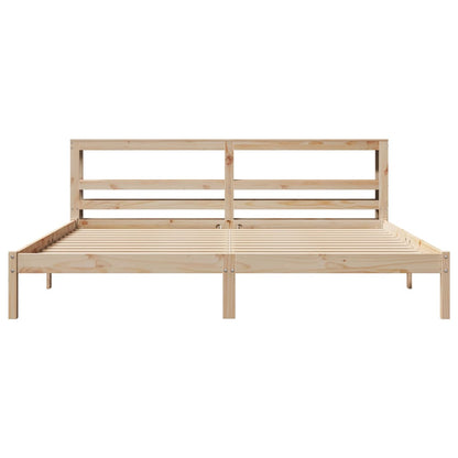 vidaXL Bed Frame without Mattress 180x200 cm Super King Solid Wood Pine 4
