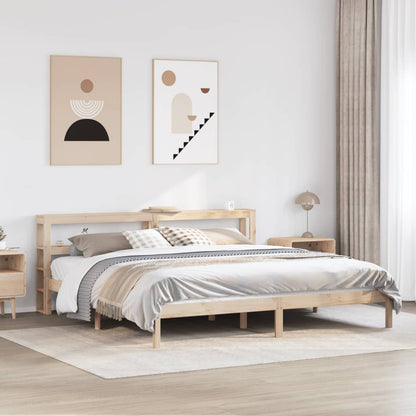 vidaXL Bed Frame without Mattress 180x200 cm Super King Solid Wood Pine 1