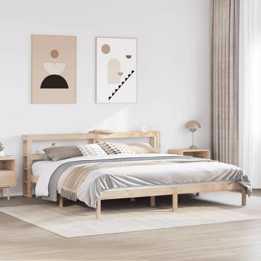 vidaXL Bed Frame without Mattress 180x200 cm Super King Solid Wood Pine 1