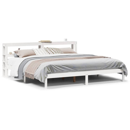 vidaXL Bed Frame without Mattress White 180x200 cm Super King Solid Wood Pine 2