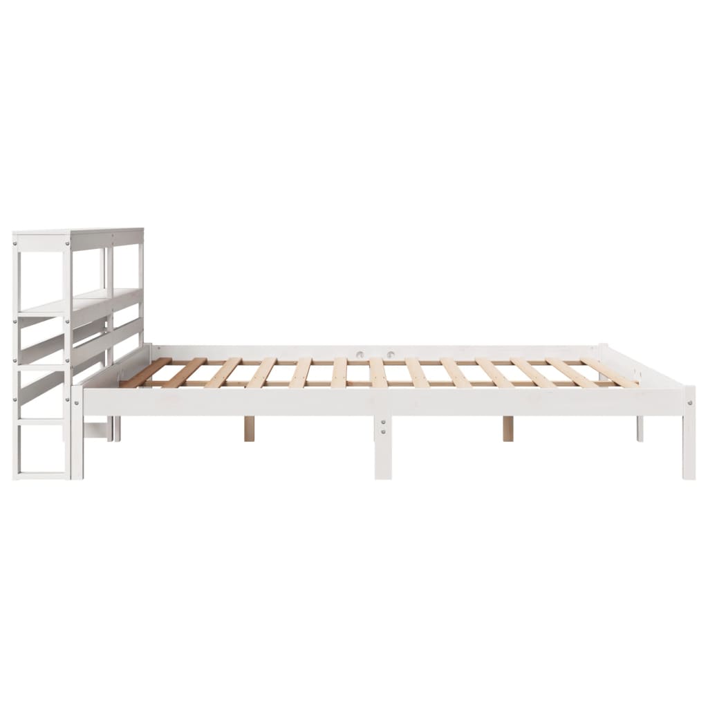 vidaXL Bed Frame without Mattress White 180x200 cm Super King Solid Wood Pine 5