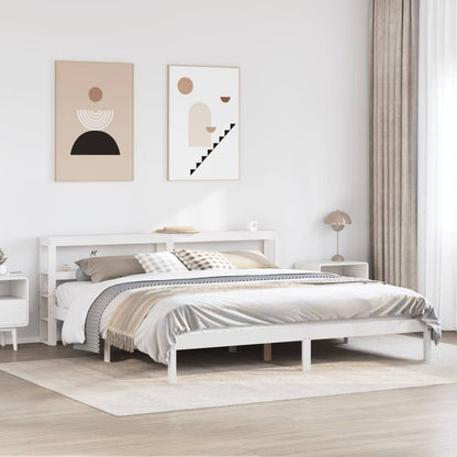 vidaXL Bed Frame without Mattress White 180x200 cm Super King Solid Wood Pine 1