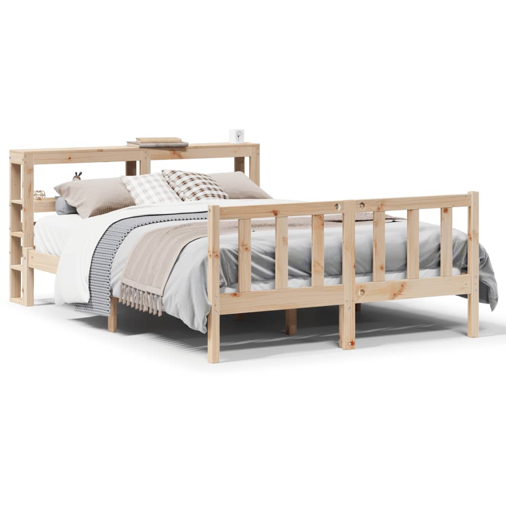 vidaXL Bed Frame without Mattress 140x200 cm Solid Wood Pine 2