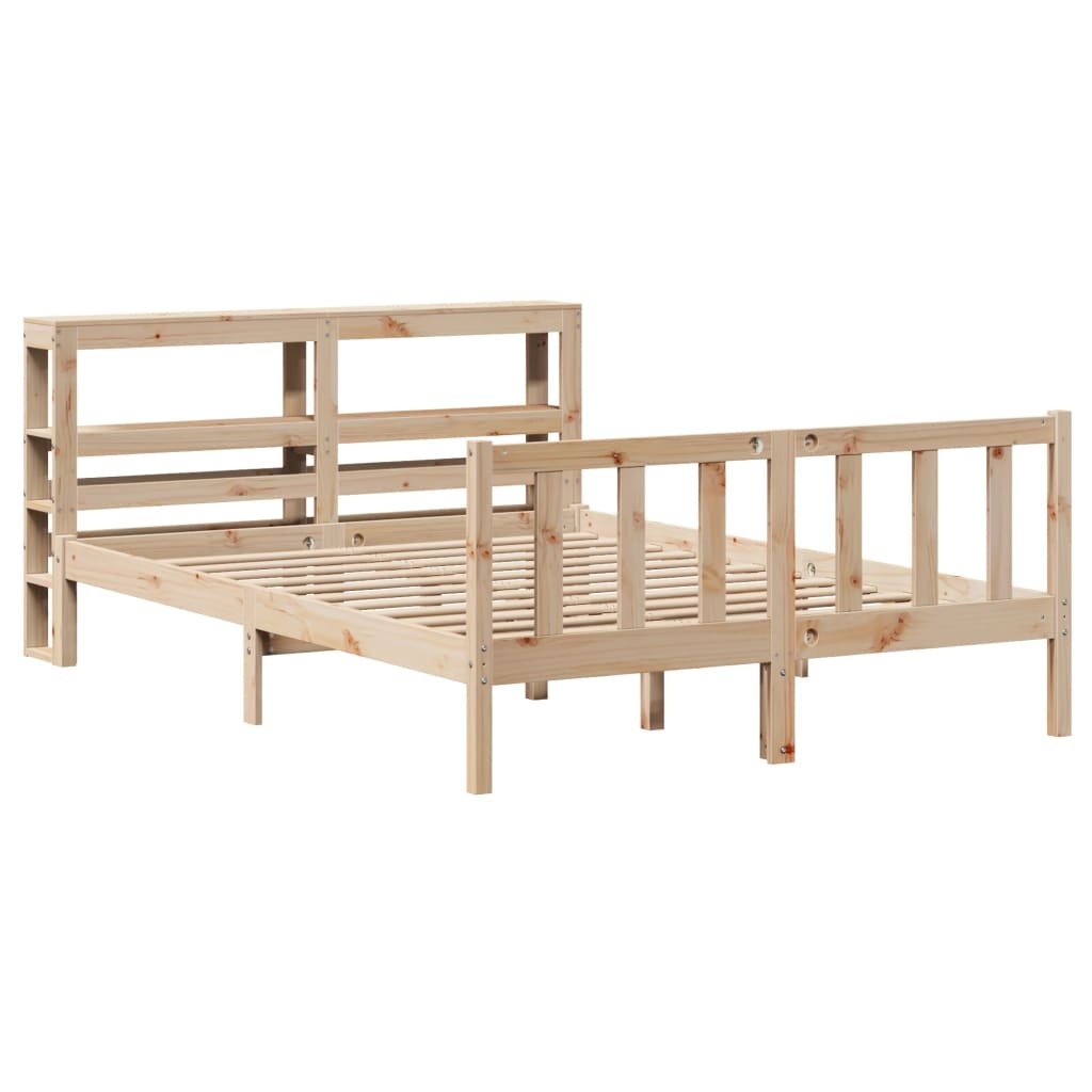 vidaXL Bed Frame without Mattress 140x200 cm Solid Wood Pine 3
