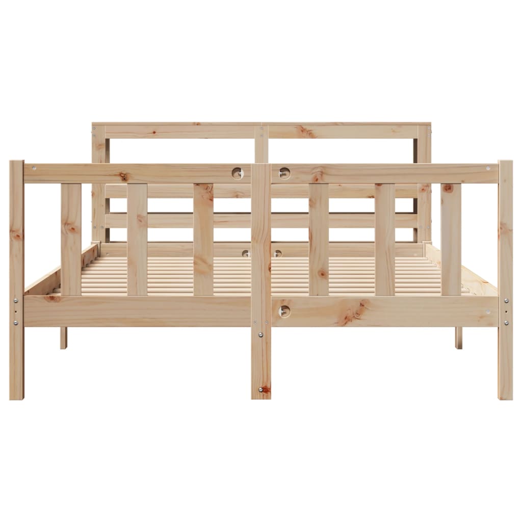 vidaXL Bed Frame without Mattress 140x200 cm Solid Wood Pine 4