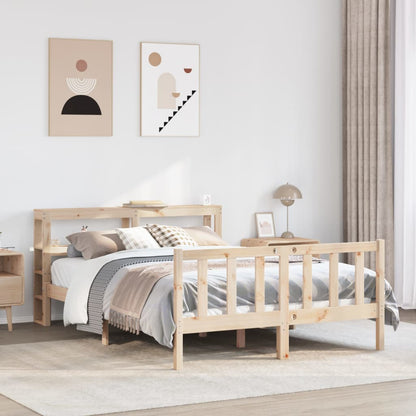vidaXL Bed Frame without Mattress 140x200 cm Solid Wood Pine 1