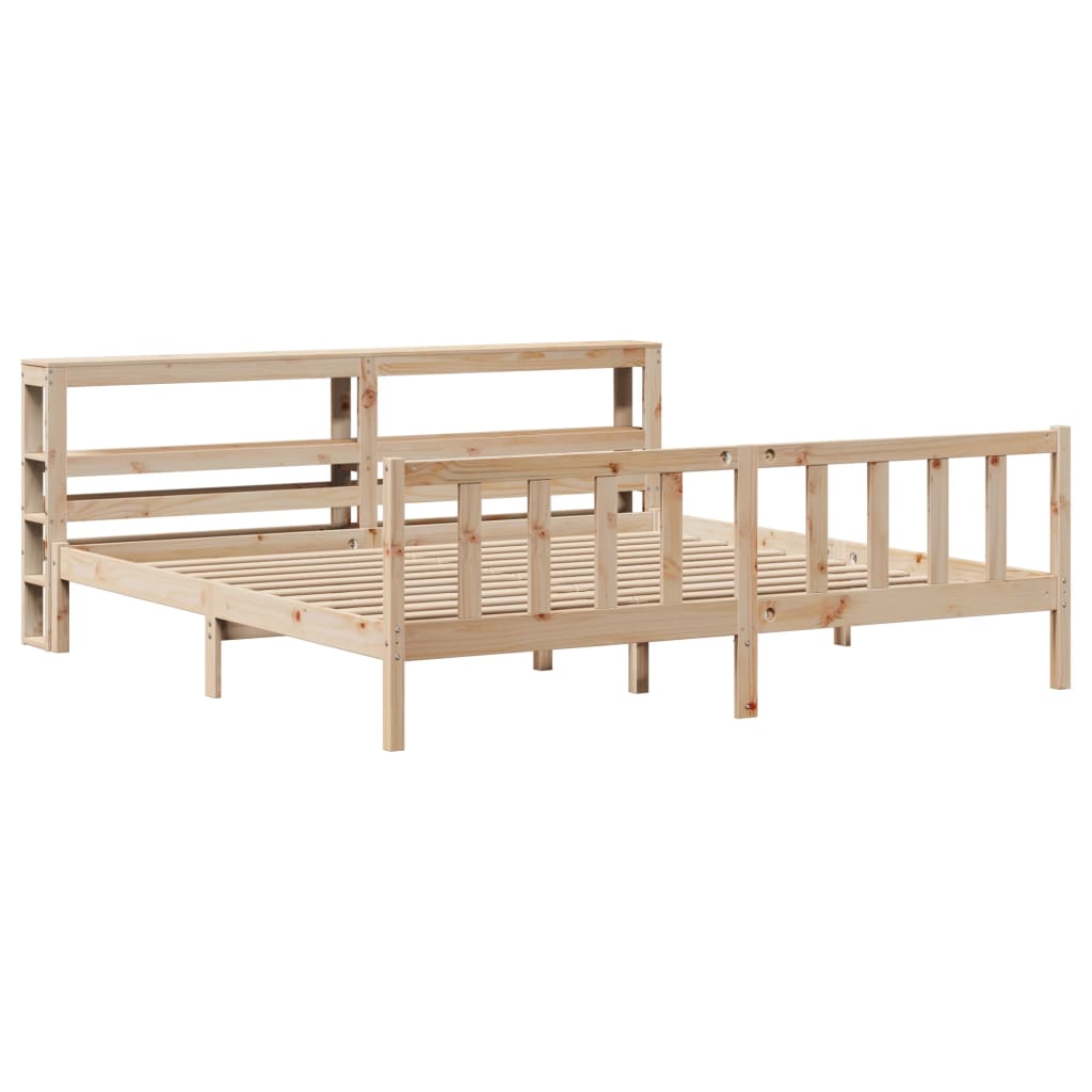 vidaXL Bed Frame without Mattress 180x200 cm Super King Solid Wood Pine 3