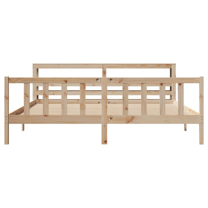 vidaXL Bed Frame without Mattress 180x200 cm Super King Solid Wood Pine 4