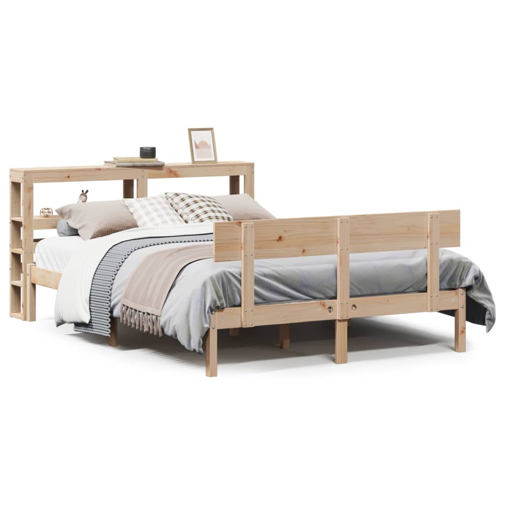 vidaXL Bed Frame without Mattress 140x200 cm Solid Wood Pine 2