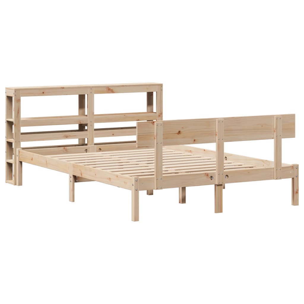 vidaXL Bed Frame without Mattress 140x200 cm Solid Wood Pine 3
