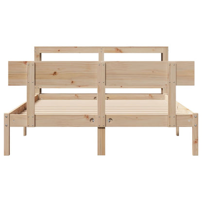 vidaXL Bed Frame without Mattress 140x200 cm Solid Wood Pine 4