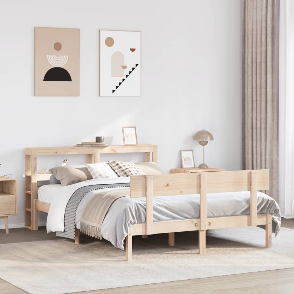 vidaXL Bed Frame without Mattress 140x200 cm Solid Wood Pine 1