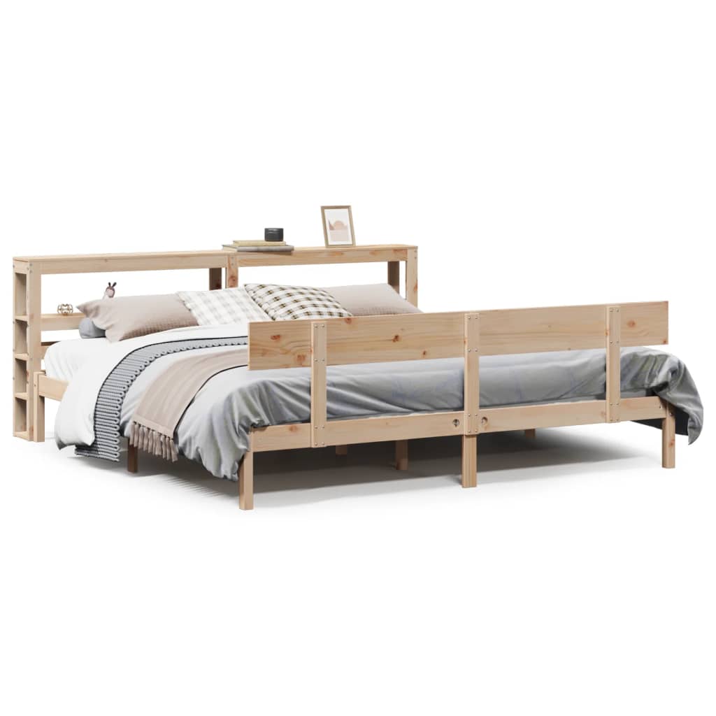 vidaXL Bed Frame without Mattress 180x200 cm Super King Solid Wood Pine 2