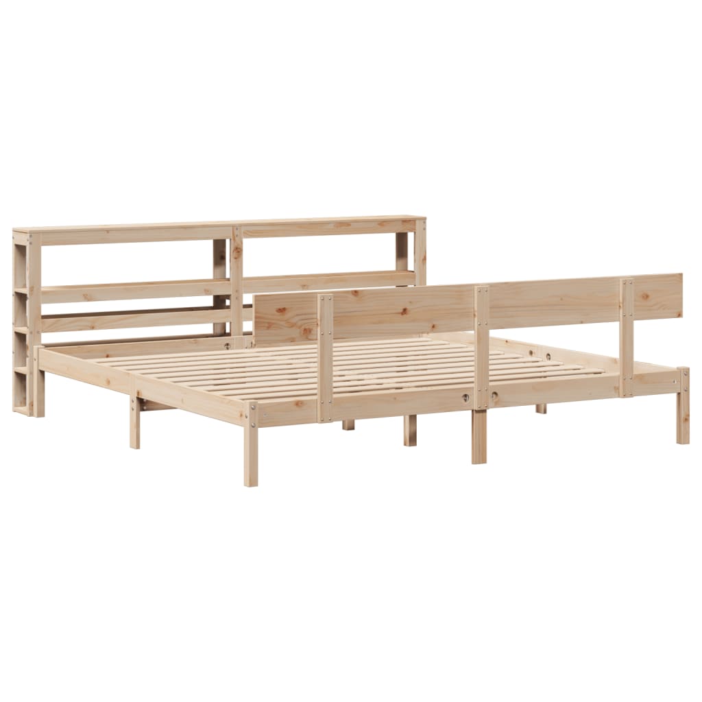 vidaXL Bed Frame without Mattress 180x200 cm Super King Solid Wood Pine 3