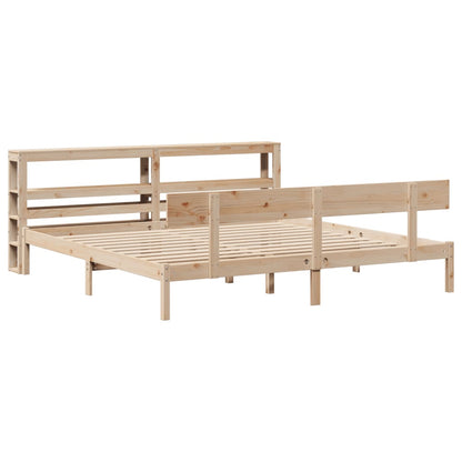 vidaXL Bed Frame without Mattress 180x200 cm Super King Solid Wood Pine 3