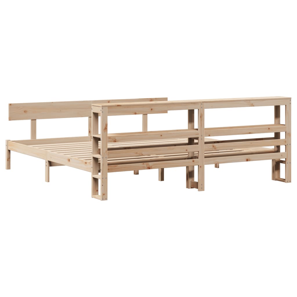 vidaXL Bed Frame without Mattress 180x200 cm Super King Solid Wood Pine 6