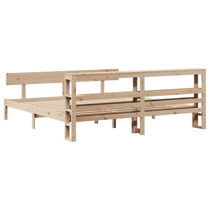 vidaXL Bed Frame without Mattress 180x200 cm Super King Solid Wood Pine 6