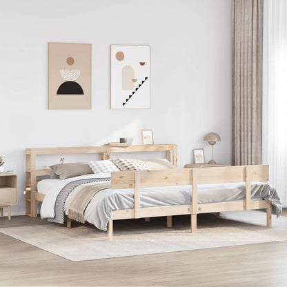 vidaXL Bed Frame without Mattress 180x200 cm Super King Solid Wood Pine 1
