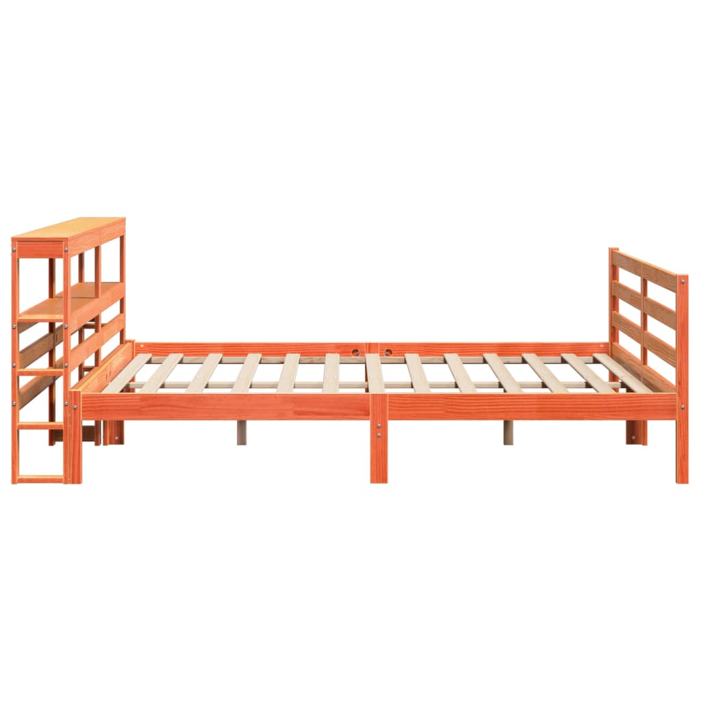 vidaXL Bed Frame without Mattress Wax Brown 200x200 cm Solid Wood Pine 5