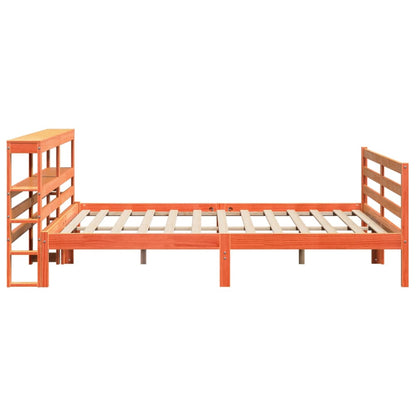 vidaXL Bed Frame without Mattress Wax Brown 200x200 cm Solid Wood Pine 5