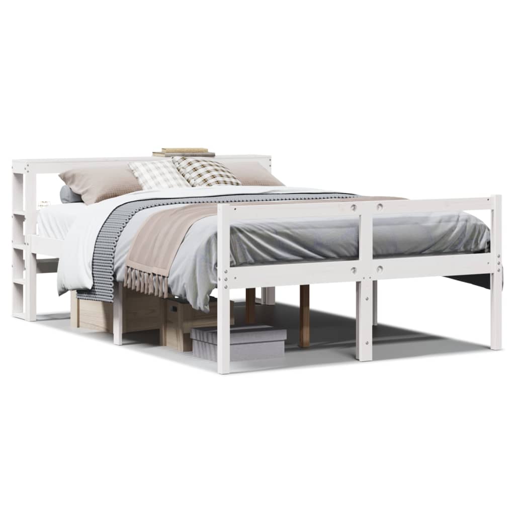 vidaXL Senior Bed with Headboard without Mattress White 120x190 cm 2