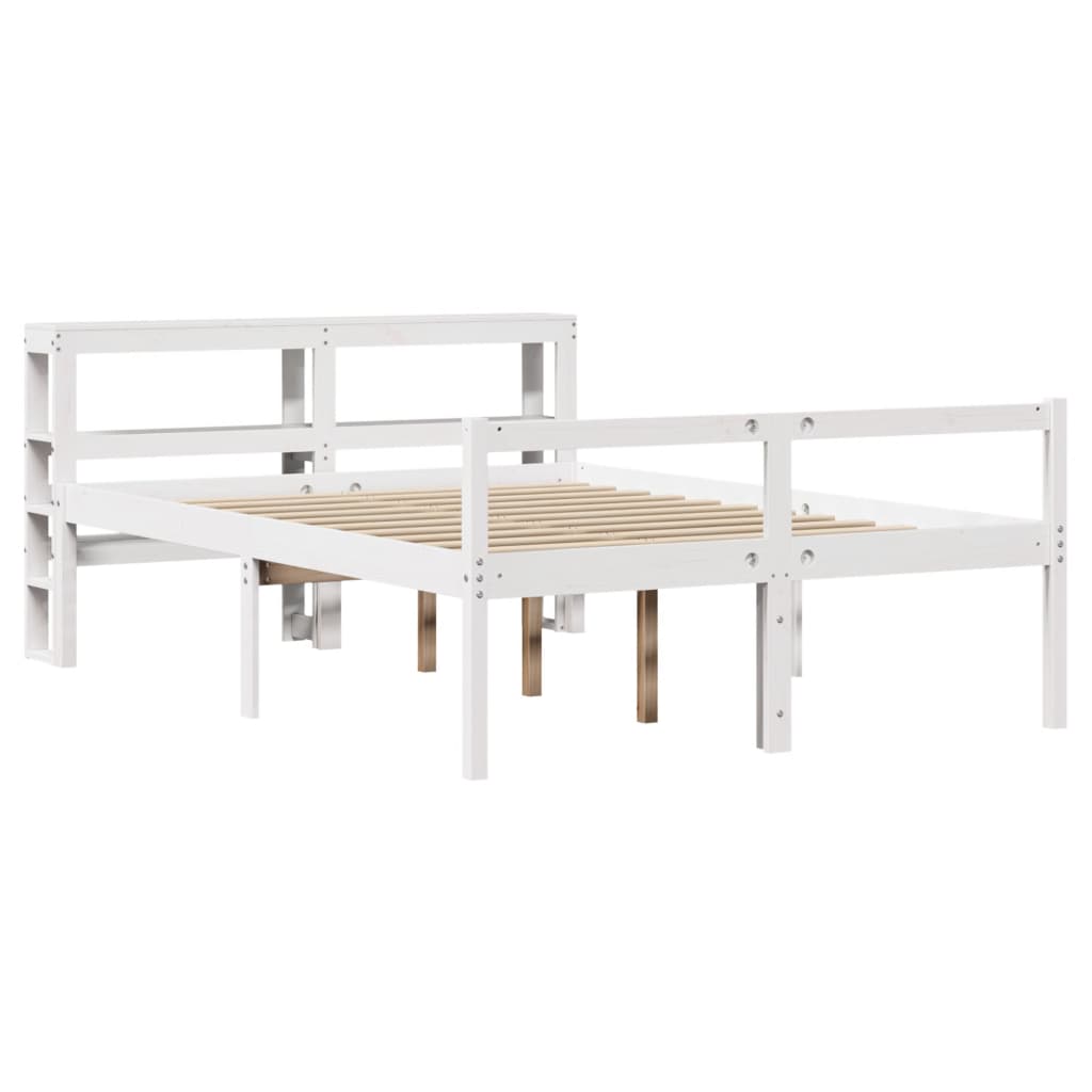 vidaXL Senior Bed with Headboard without Mattress White 120x190 cm 3