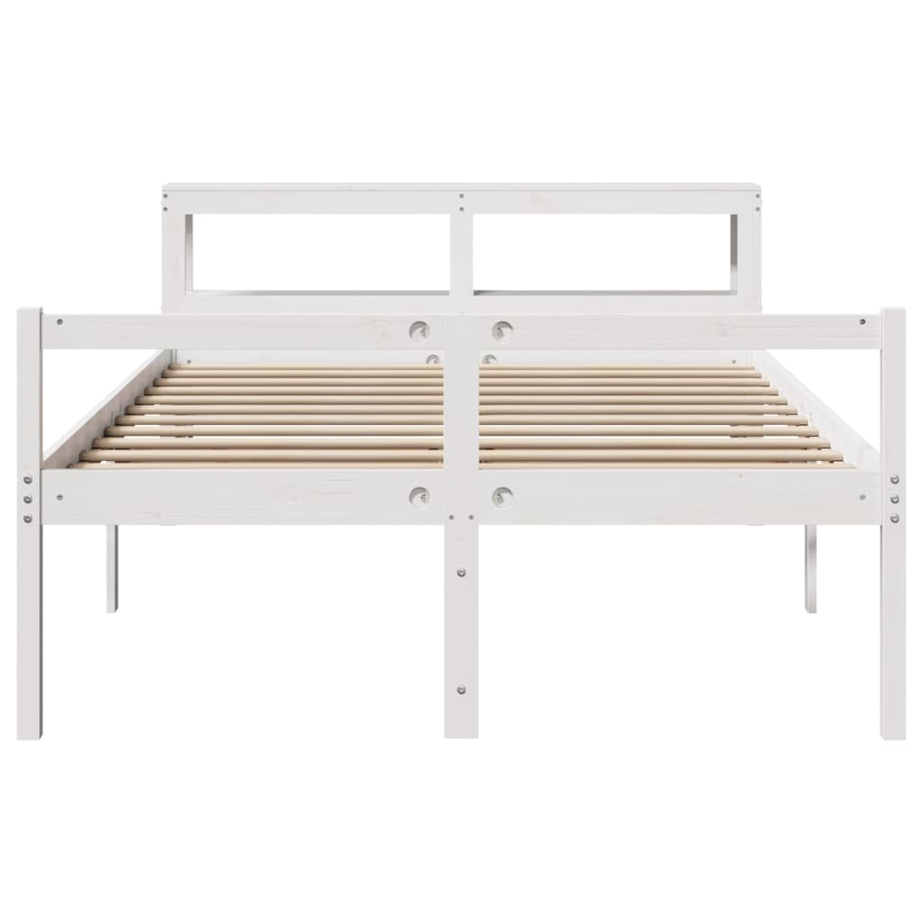 vidaXL Senior Bed with Headboard without Mattress White 120x190 cm 4