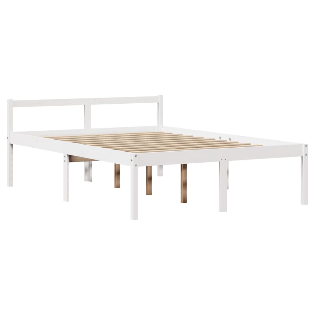 vidaXL Senior Bed with Headboard without Mattress White 120x190 cm 5