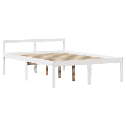 vidaXL Senior Bed with Headboard without Mattress White 120x190 cm 5