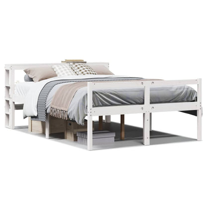 vidaXL Senior Bed with Headboard without Mattress White 120x200 cm 2