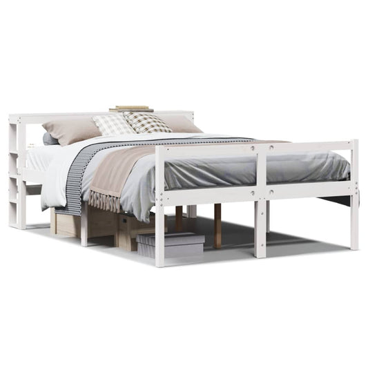 vidaXL Senior Bed with Headboard without Mattress White 120x200 cm 2