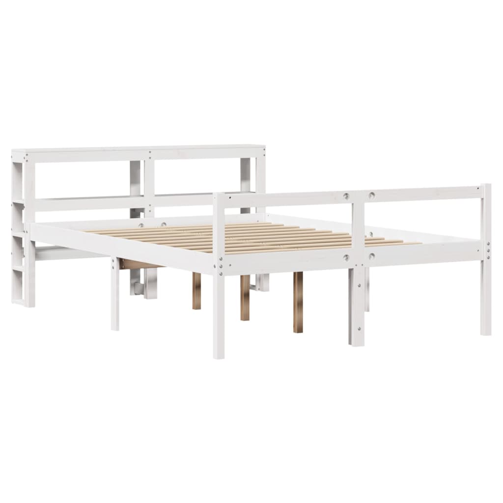 vidaXL Senior Bed with Headboard without Mattress White 120x200 cm 3