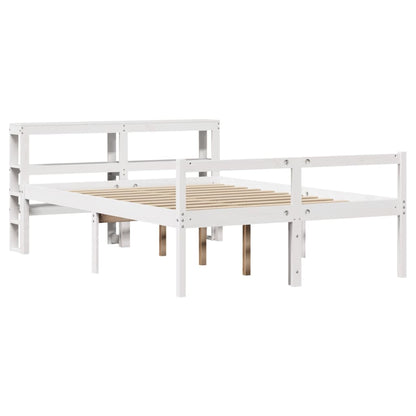 vidaXL Senior Bed with Headboard without Mattress White 120x200 cm 3