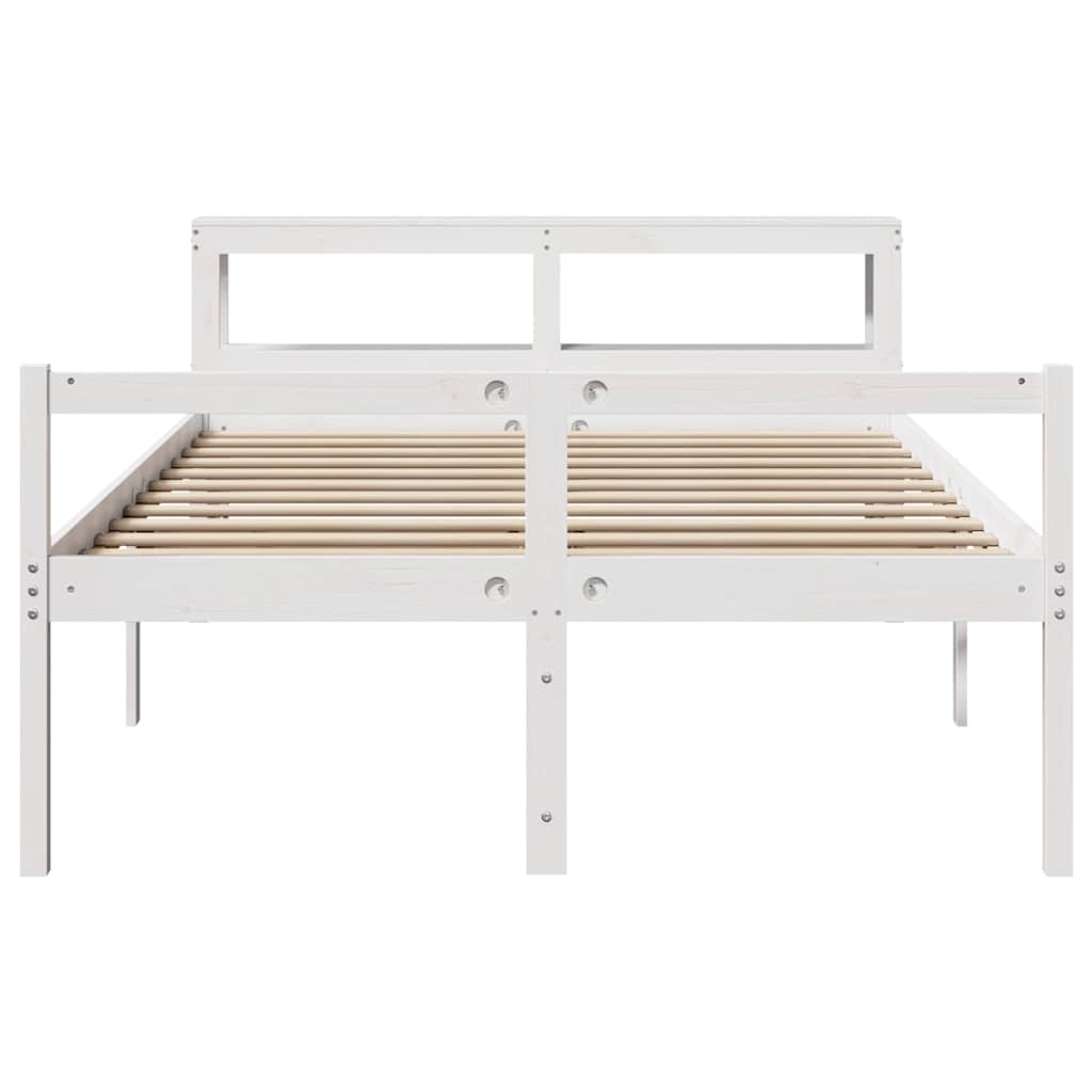 vidaXL Senior Bed with Headboard without Mattress White 120x200 cm 4