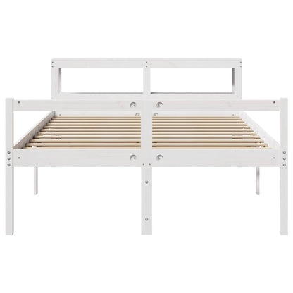 vidaXL Senior Bed with Headboard without Mattress White 120x200 cm 4