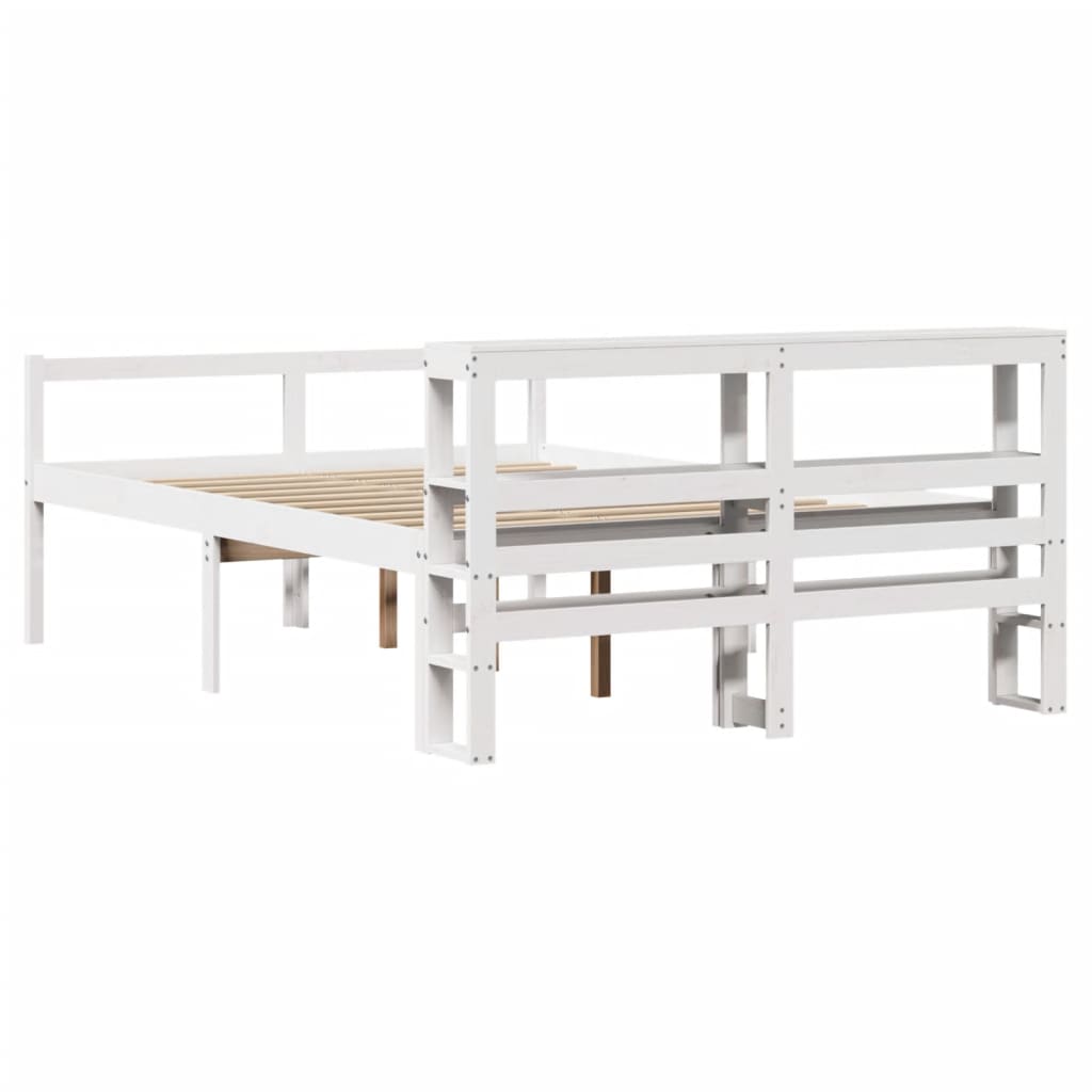 vidaXL Senior Bed with Headboard without Mattress White 120x200 cm 6
