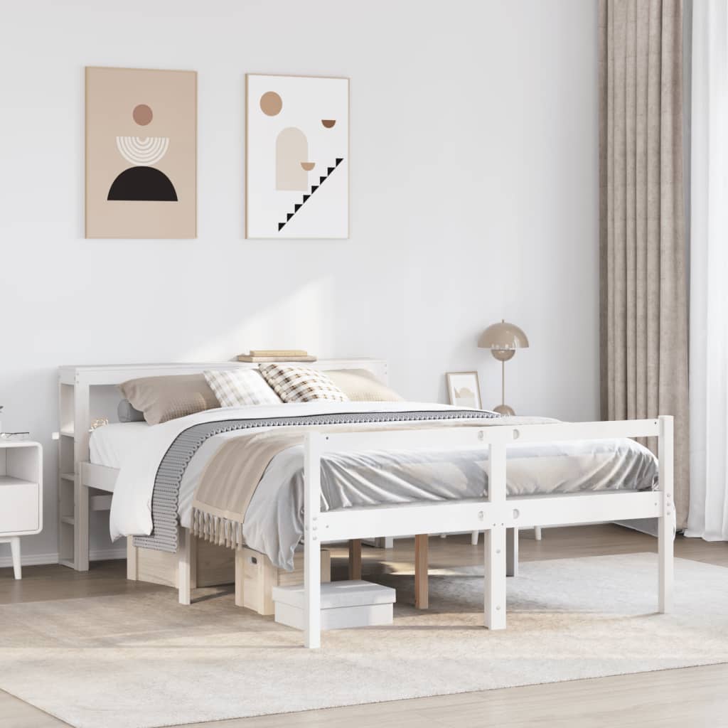 vidaXL Senior Bed with Headboard without Mattress White 120x200 cm 1