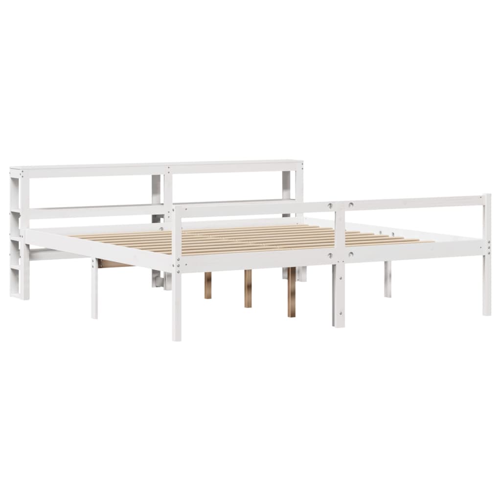 Senior Bed with Headboard without Mattress Length 200 cm White 180 cm