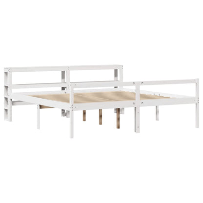 vidaXL Senior Bed with Headboard without Mattress White 200x200 cm 3