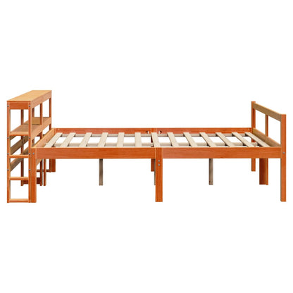 vidaXL Bed Frame with Headboard without Mattress Wax Brown 140x200 cm 5