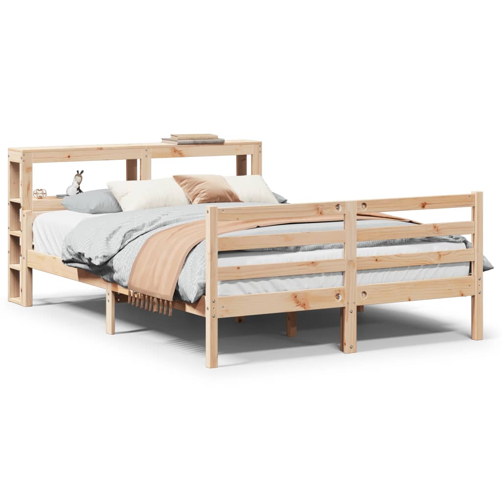 vidaXL Bed Frame with Headboard without Mattress 140x200 cm 2