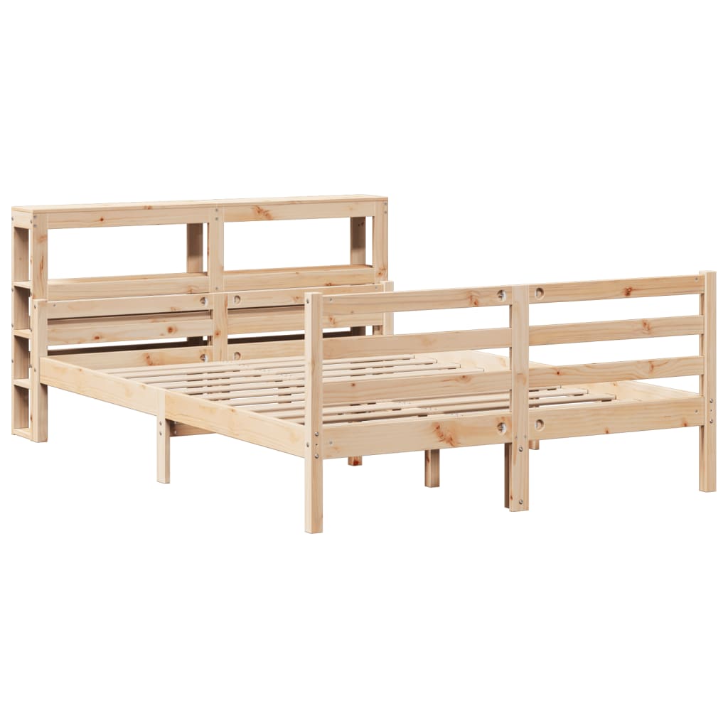 vidaXL Bed Frame with Headboard without Mattress 140x200 cm 3