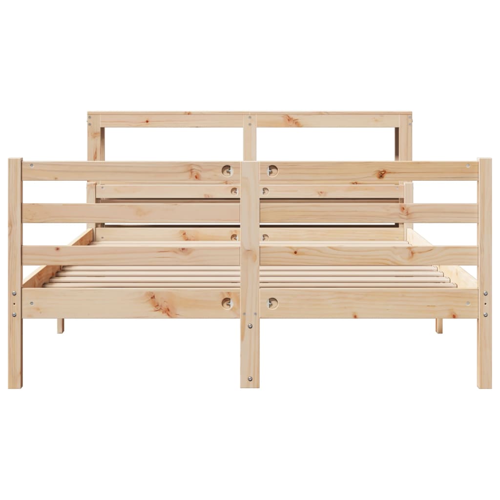 vidaXL Bed Frame with Headboard without Mattress 140x200 cm 4