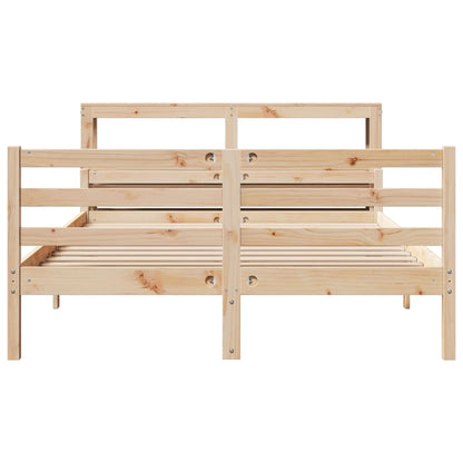 vidaXL Bed Frame with Headboard without Mattress 140x200 cm 4