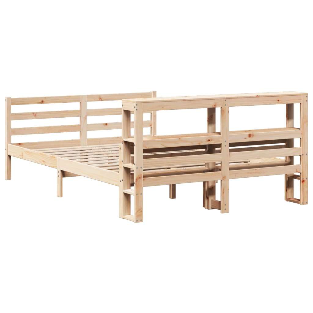 vidaXL Bed Frame with Headboard without Mattress 140x200 cm 6