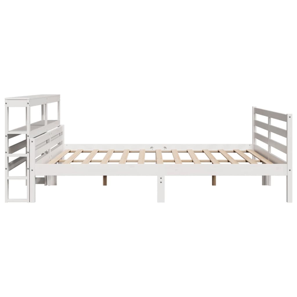 vidaXL Bed Frame with Headboard without Mattress White 200x200 cm 5