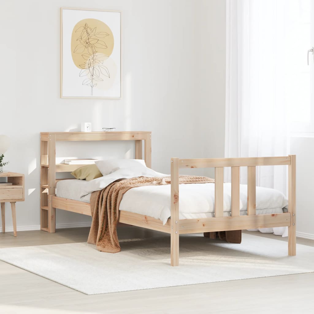 Bed Frame with Headboard without Mattress 75 cm 190 cm