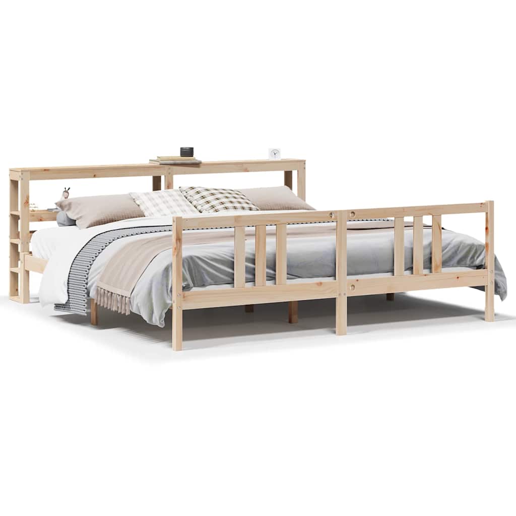 vidaXL Bed Frame with Headboard without Mattress 200x200 cm 2