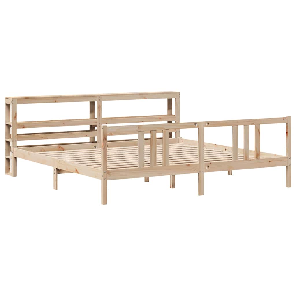 vidaXL Bed Frame with Headboard without Mattress 200x200 cm 3