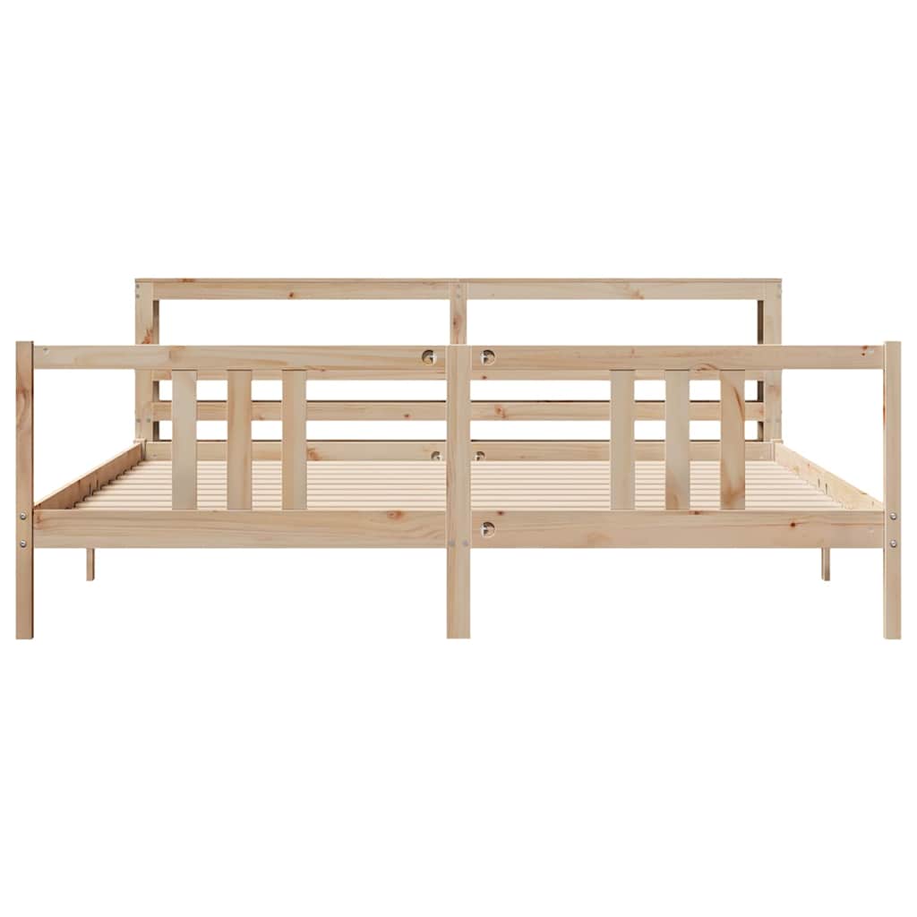 vidaXL Bed Frame with Headboard without Mattress 200x200 cm 4